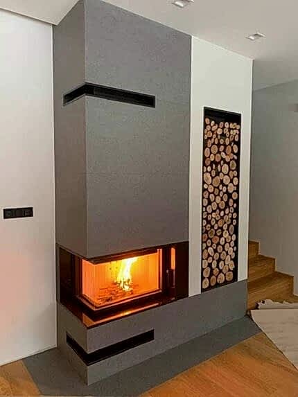 L Tipi Asansörlü Şömine
